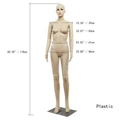 Female Mannequin Clothing Realistic Display Head Turns Dress Form W/ Base