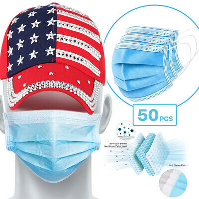[50 Pc/box] Face Mask Disposable Non Medical Surgical 3-ply Earloop Mouth Cover