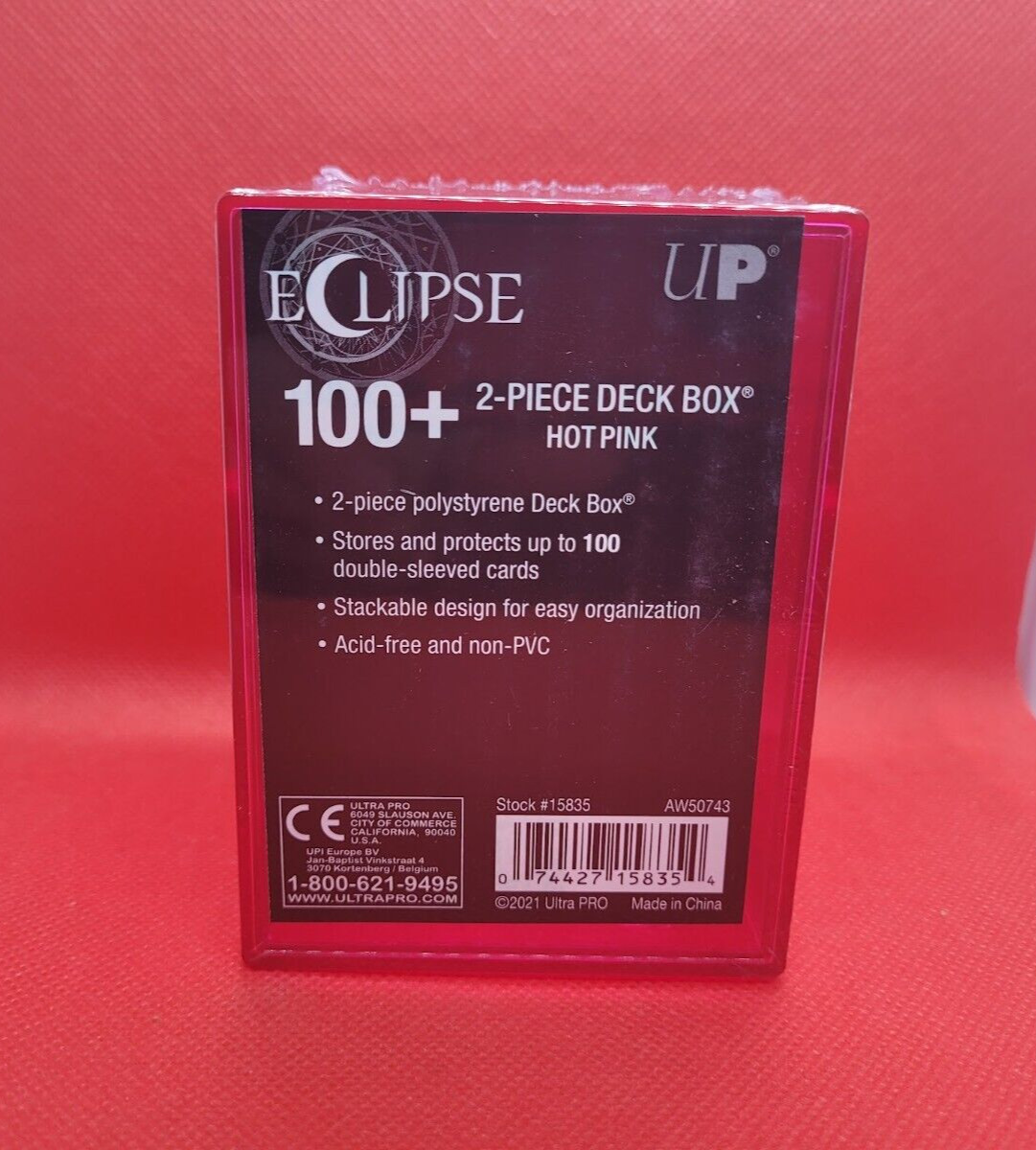 Ultra Pro Eclipse 100+ Card 2-piece Deck Box Hot Pink. New B3g1 Free!