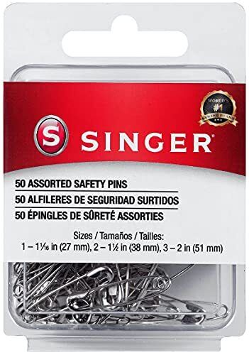 00226 Assorted Safety Pins, Multisize, Nickel Plated, 50-count 50 Count 1