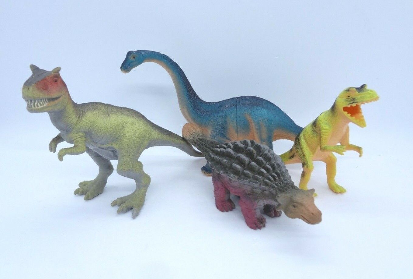 Plastic 6" Toy Dinosaurs - Mixed Lot Of 4 - Apatosaurus & More 2009
