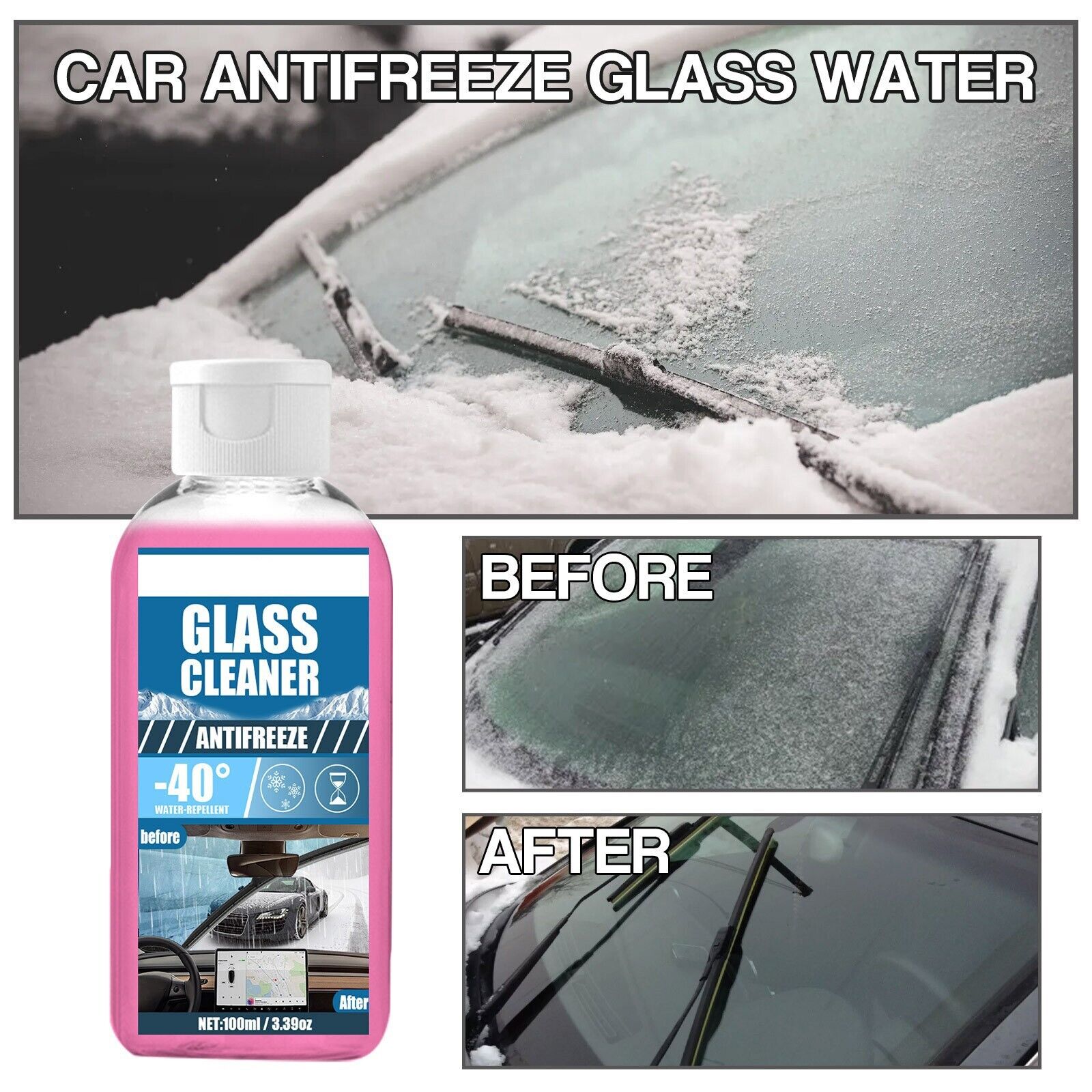 Antifreeze Glass Water Car Windshield To Film Glass Cleaning Water Antifreeze