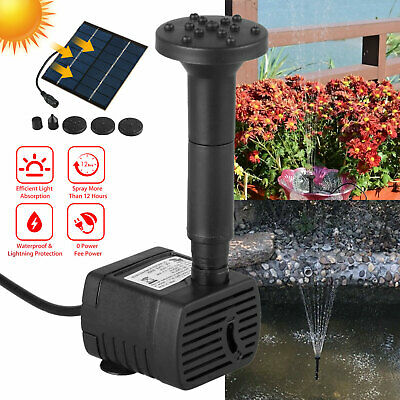 Solar Power Fountain Submersible Water Pump With Filter Panel Pond Pool 150l/h