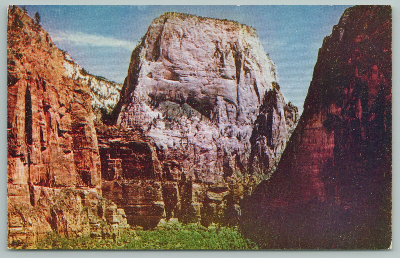 Zion Nat Park Utah~great White Throne~vintage Postcard