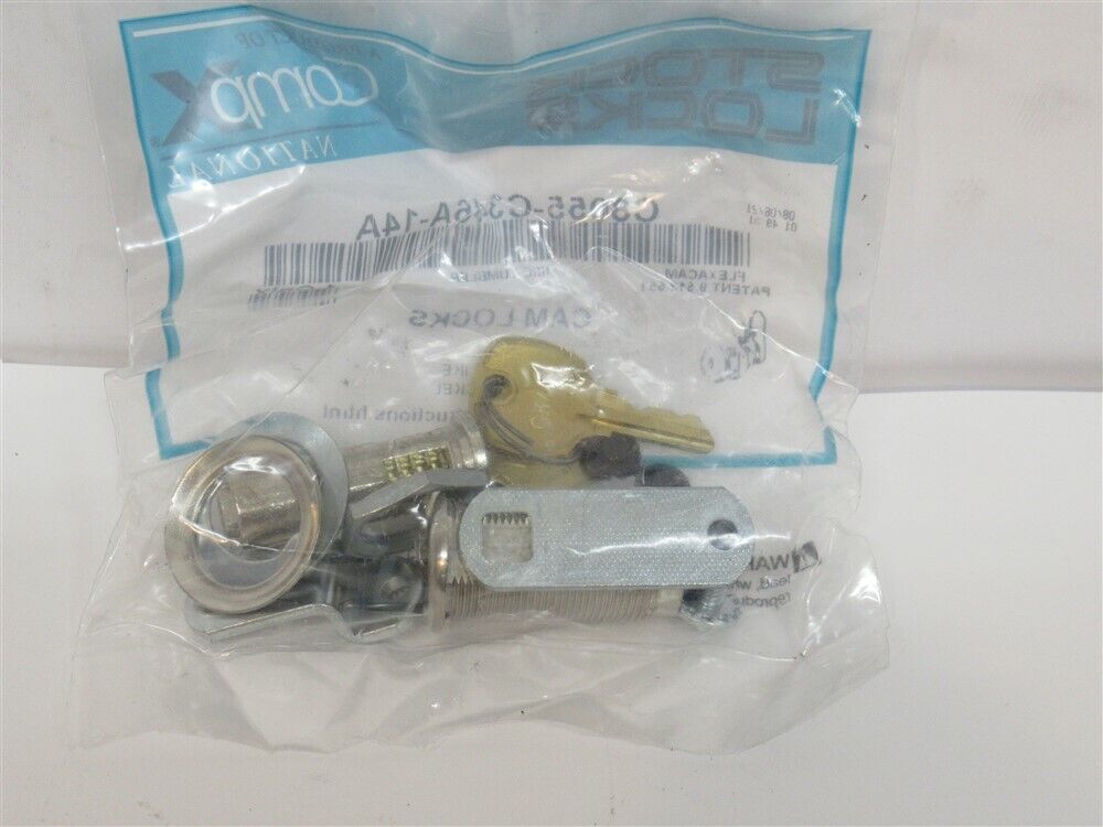 Compx C8055-c346a-14a, Disc Tumbler Cam Lock, 1-1/8" Max Thickness Bright Nickel