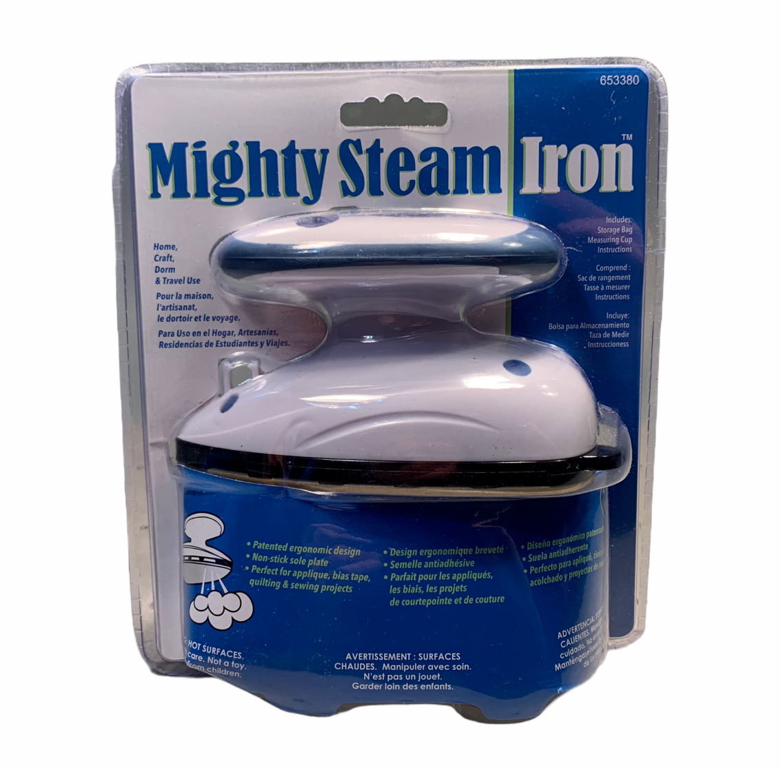 Dritz Mighty Steam Iron 653380 Includes Storage Bag Measuring Cup Instructions