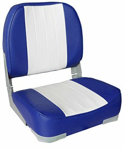 Leader Accessories Deluxe Folding Marine Boat Seat White/blue