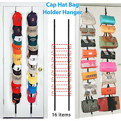 Cap Rack Closet Hanger System Storage 16 Caps Organizer Door Baseball Hat Holder