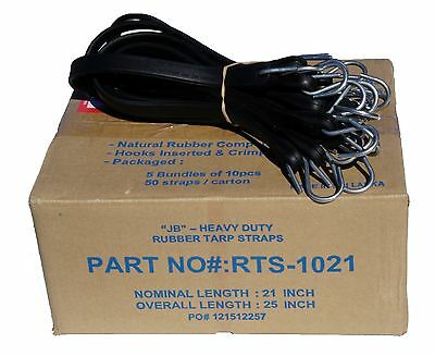 10 21" Jb Heavy Duty Natural Rubber Tarp Strap Tarp Tie Downs, Straps & Bungees