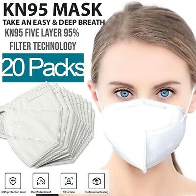 Kn95 Protective 5 Layers Face Mask [20 Pack] Bfe 95% Pm2.5 Disposable Respirator