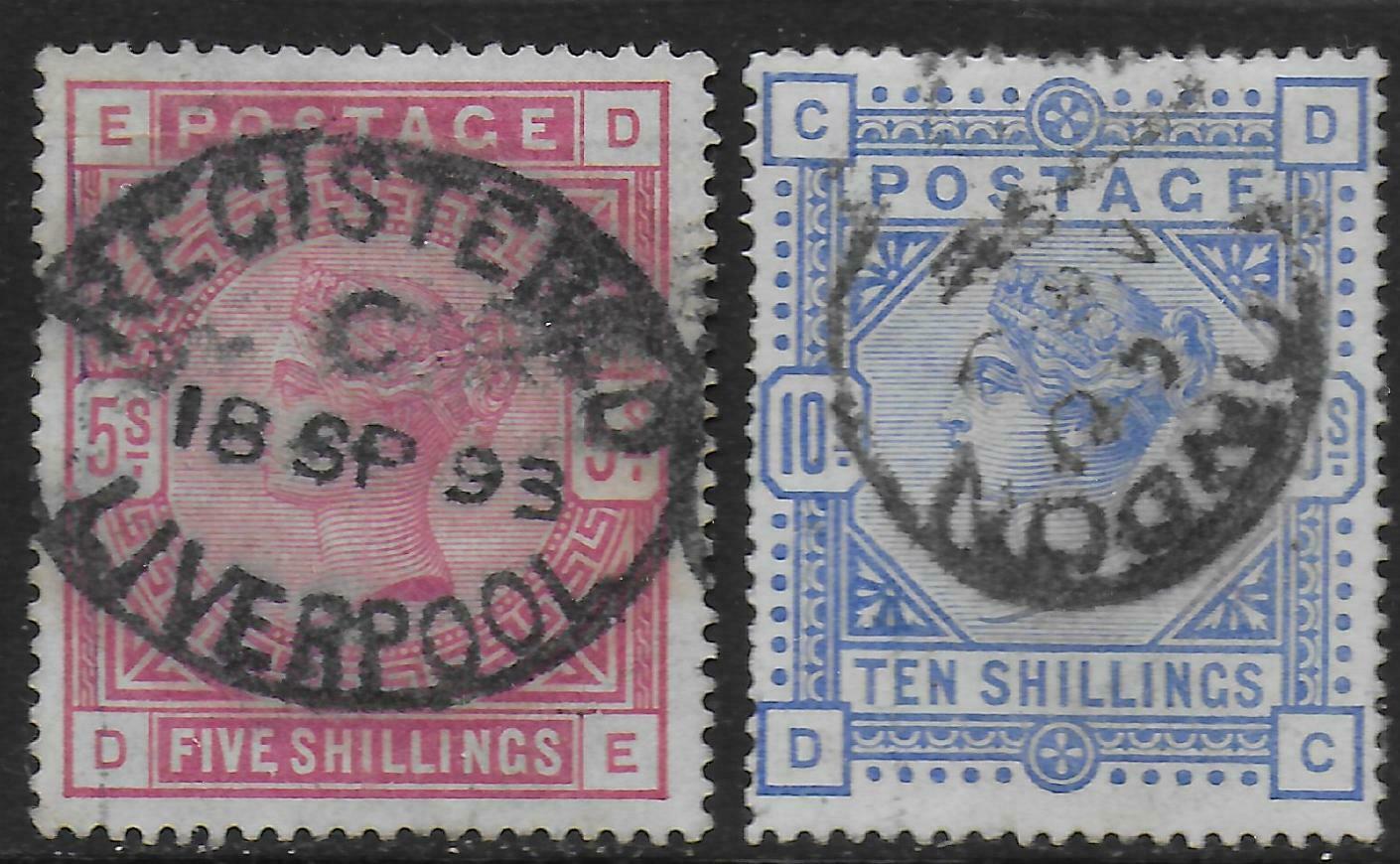 Great Britain Stamps 1883 Sg 180+183 Canc Vf