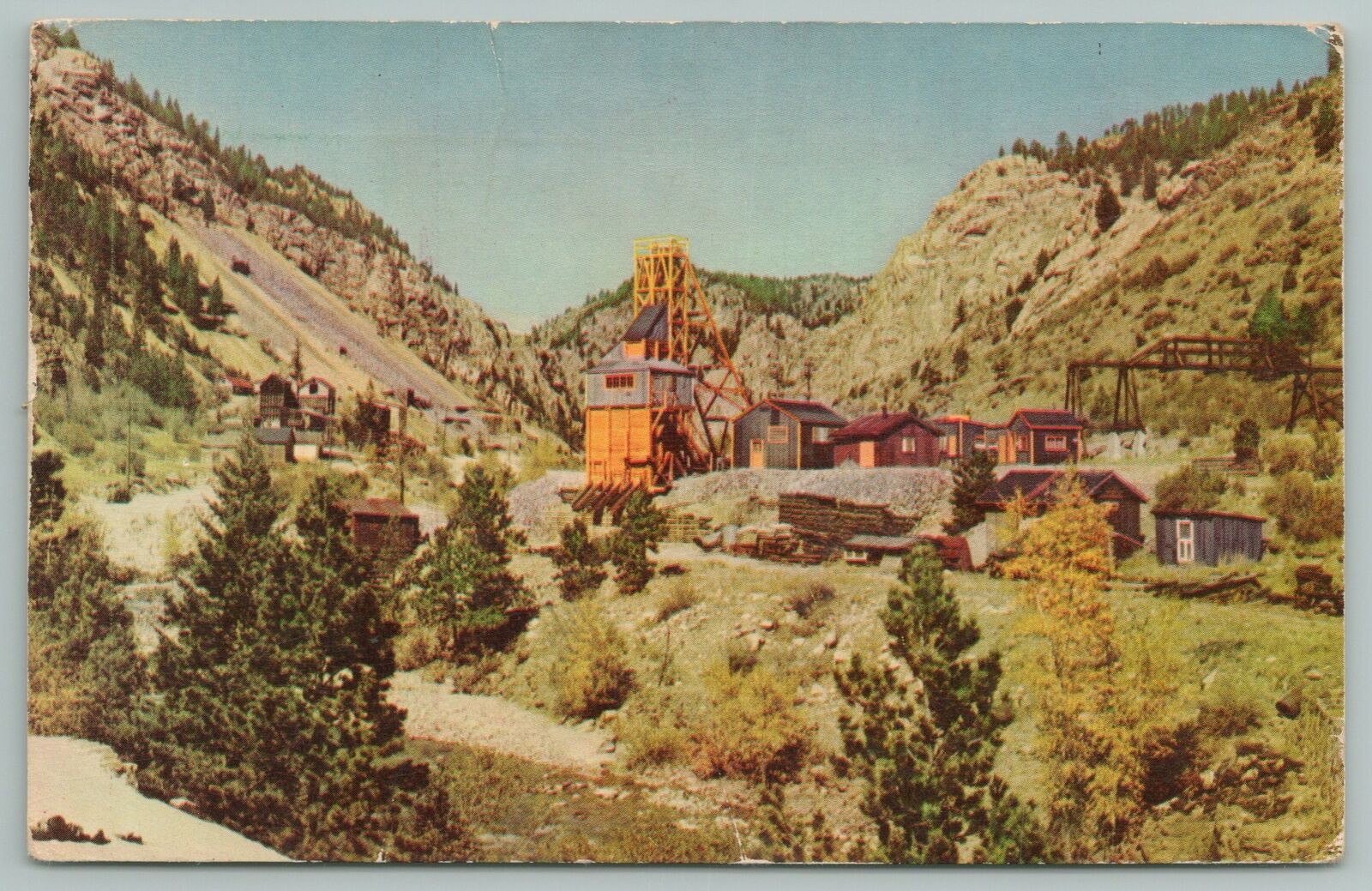 Utah~gold Mining View Of Gold Mine Bldgs From Afar~vintage Postcard