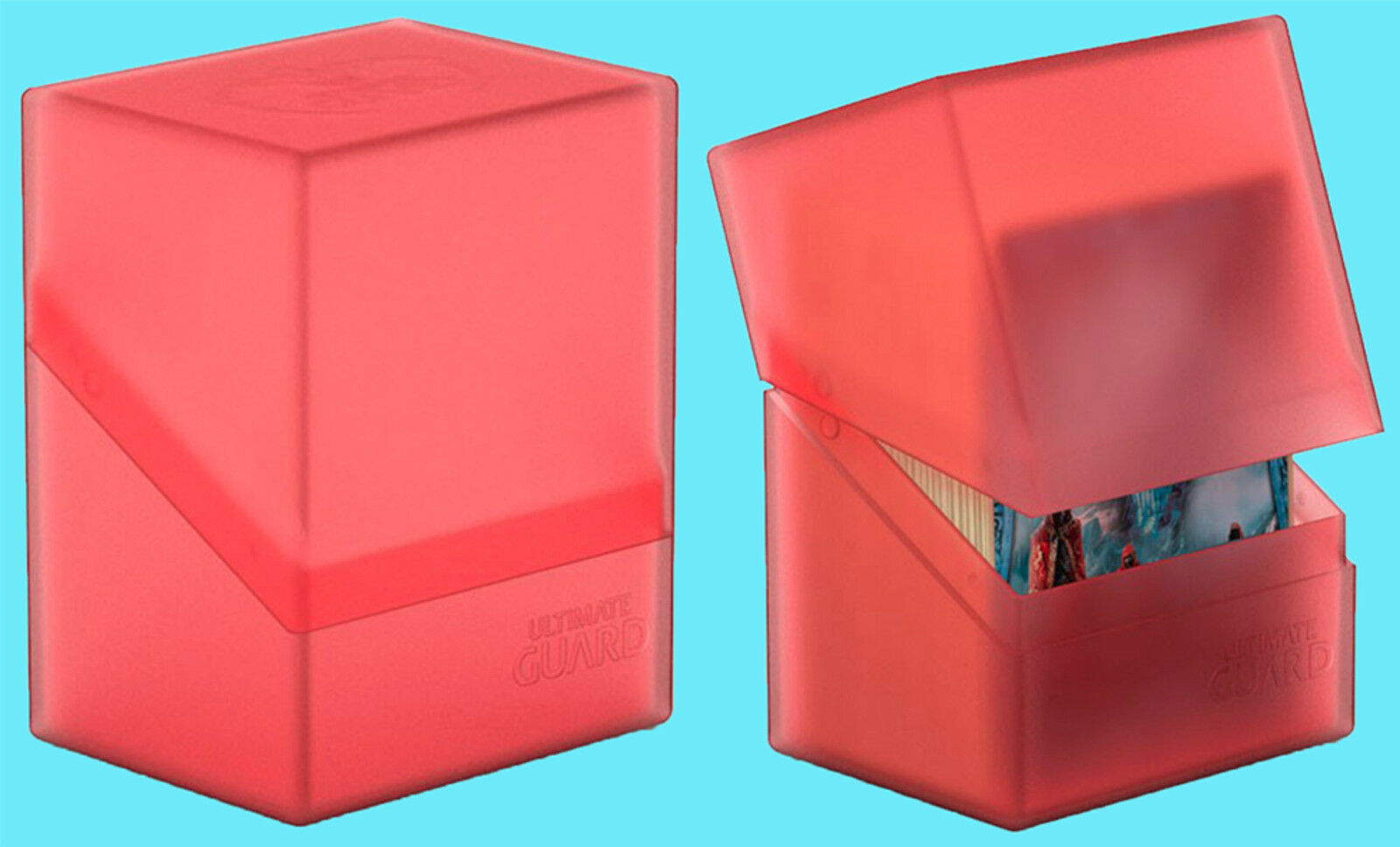 Ultimate Guard Boulder Ruby Standard Size Deck Case 80+ New Card Storage Box Mtg