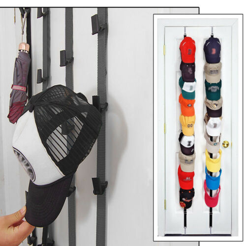 Cap Rack 16 Baseball Hats Visors Wall Door Hanger Holder Hook Storage Organizer