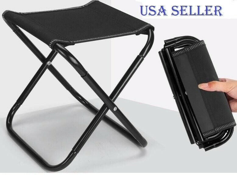 Portable Folding Stool Camping Chair Beach Seat For Outdoor Garden Fishing Bbq