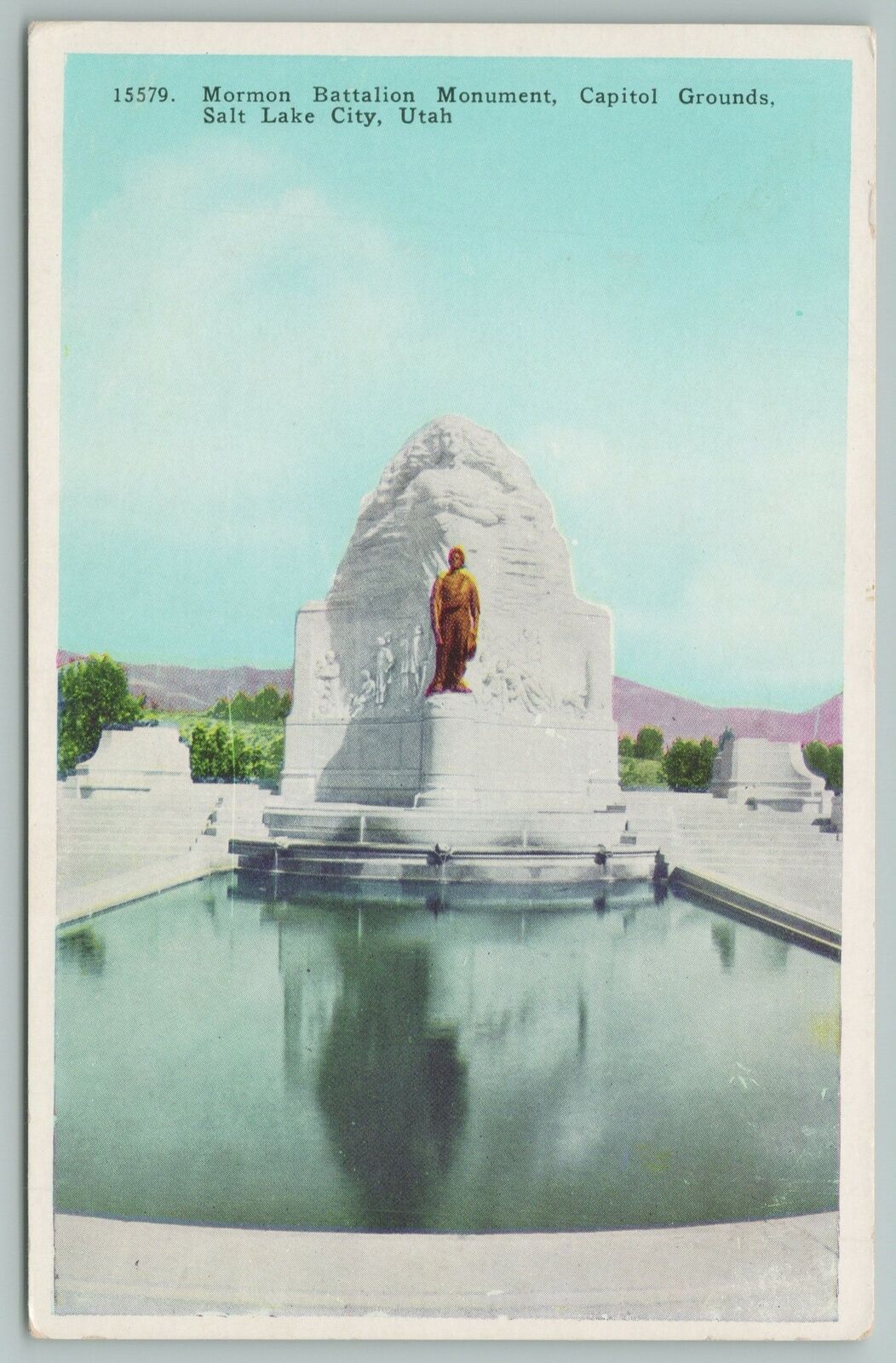 Salt Lake City Utah~mormon Battalion Monument Capitol~vintage Postcard