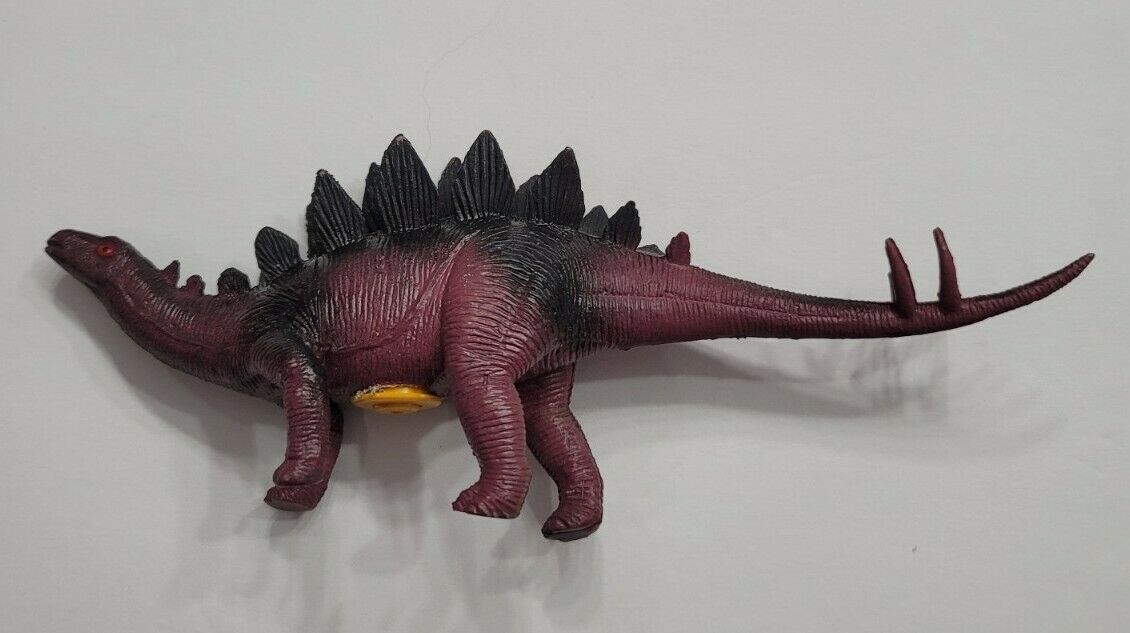 Animal Figure Black & Dark Purple Stegosaurus Dinosaur 10" Long Figure Diorama