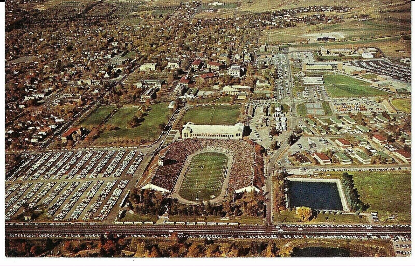 Utah, University Of Utah, Salt Lake City Postcard Aerial View Game Day Stadium