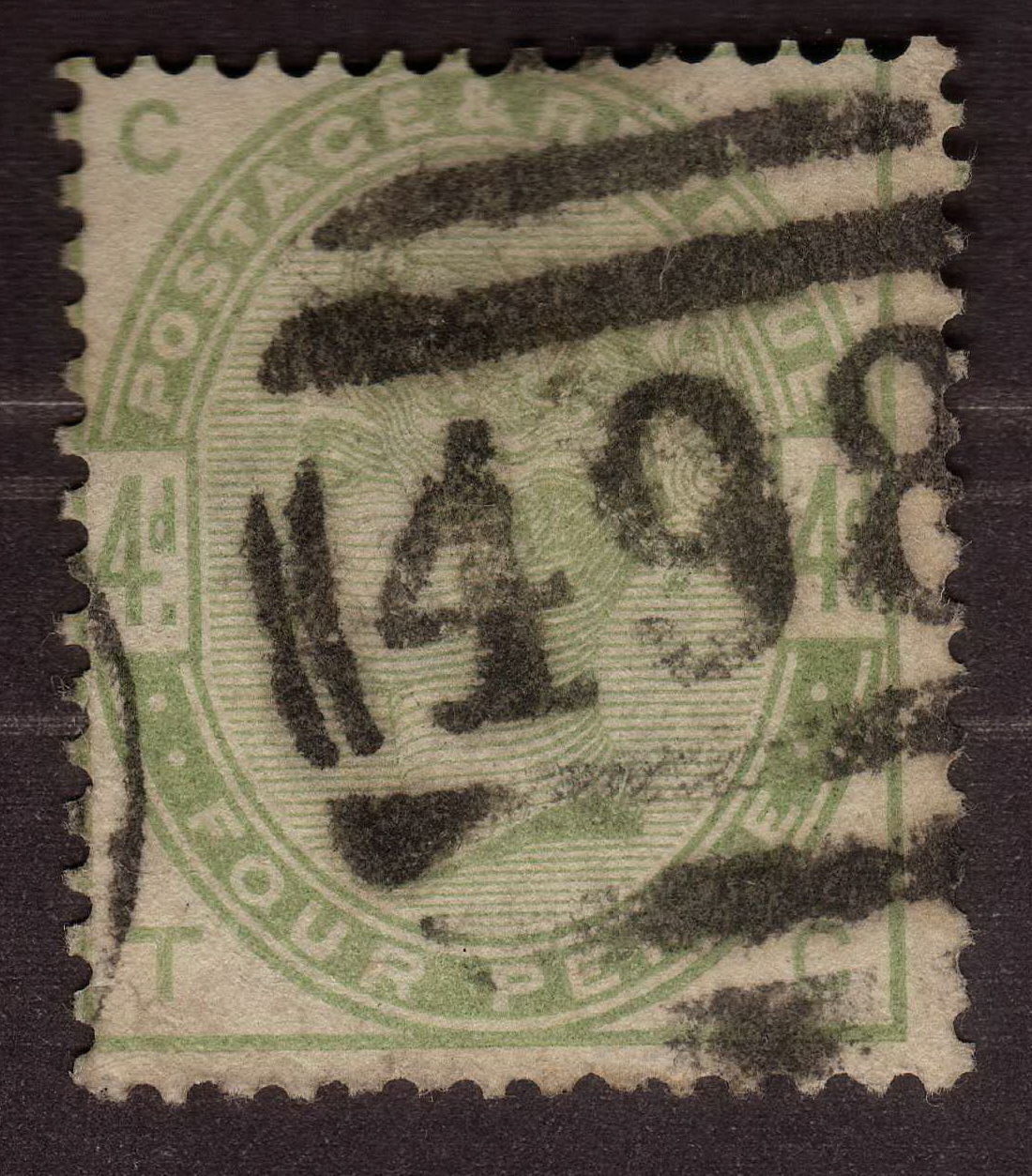 1884 Great Britain, 4p Stamp, Used, No. 103, Cv 200$